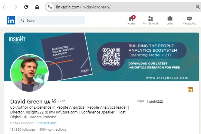 David Green LinkedIn profile.