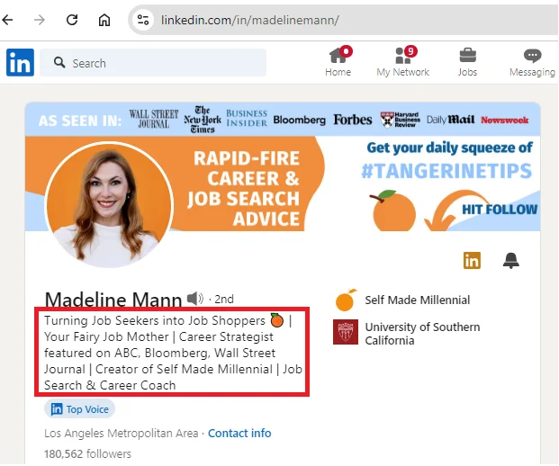 Madeline Mann LinkedIn profile.