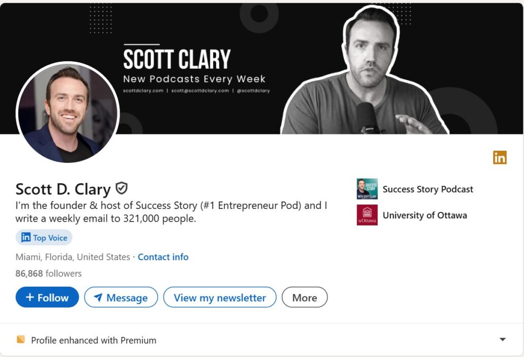 Scott Clary’s Linkedin Profile