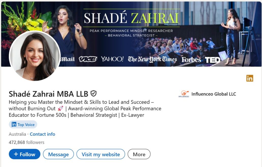 Shadé Zahrai’s Linkedin Profile