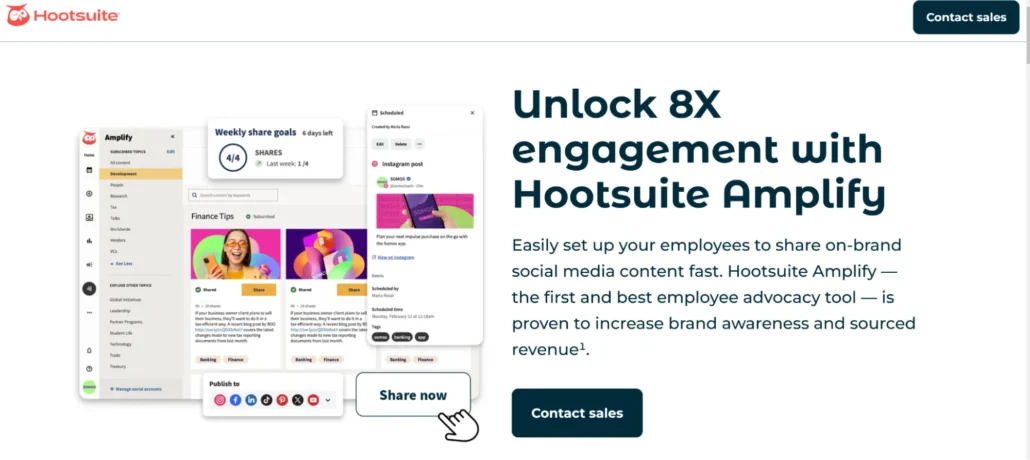 Hootsuite Amplify Homepage